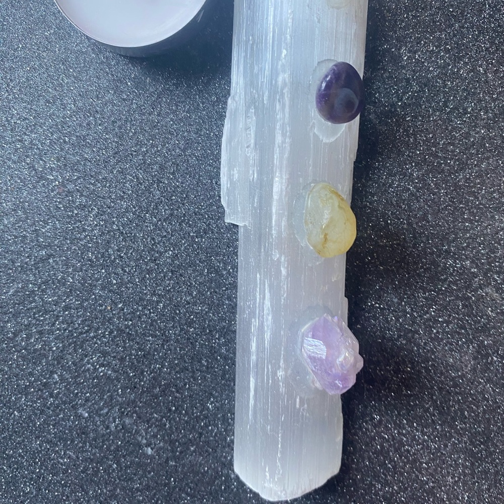 Satin spare with amethyst and agates